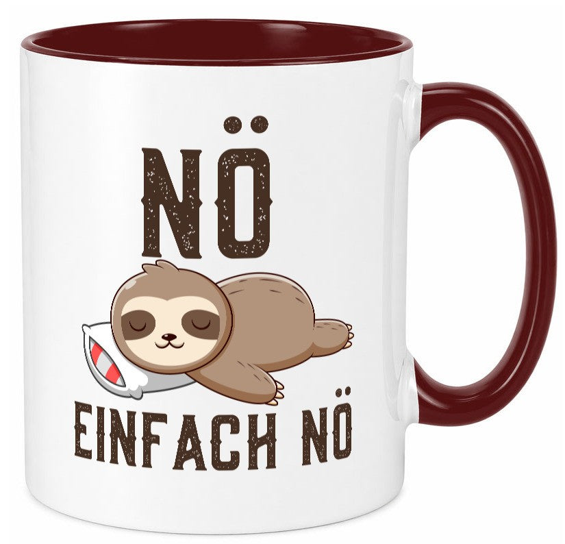 Einfach Nö | Faultier Faulpelz Null Bock Comic Geschenk Tierliebhaber Humor Tasse