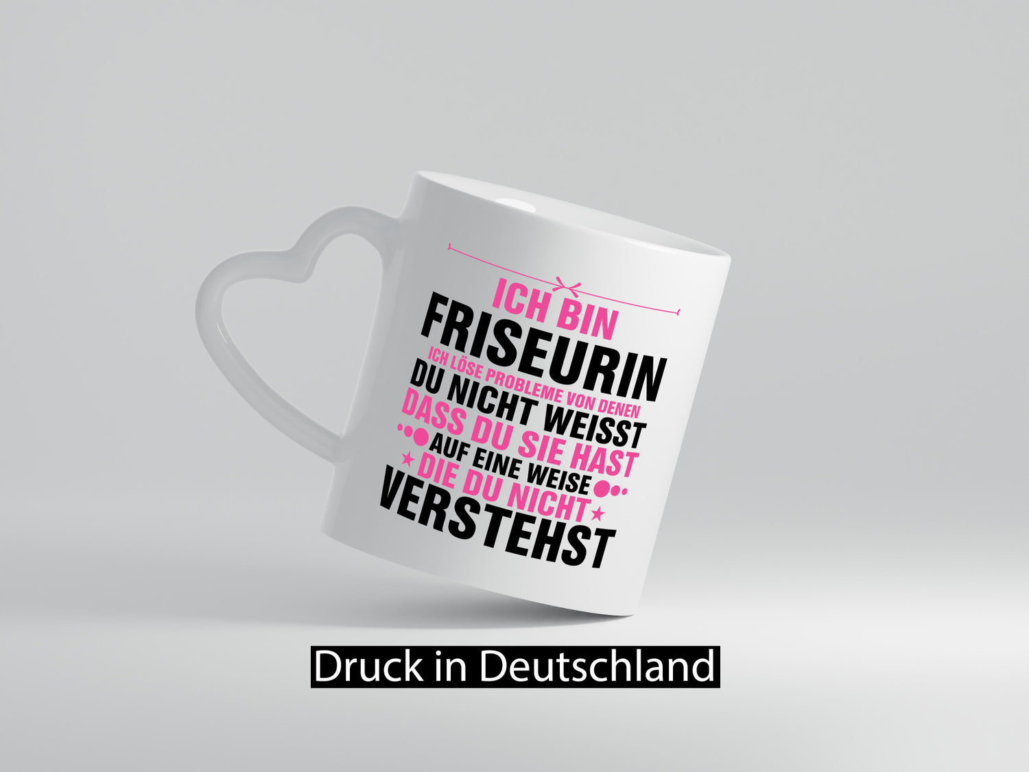 Löse Probleme: Friseurin | Friseuse Frisörin Geschenkidee Humor Tasse