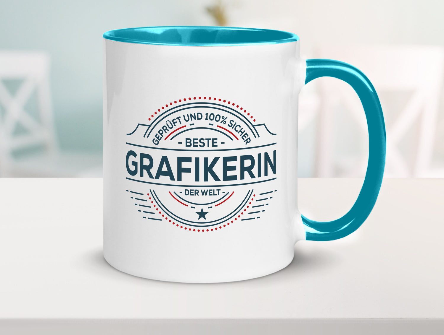 Geprüft und sicher: Grafikerin | Grafik Design Humor Geschenkidee Tasse