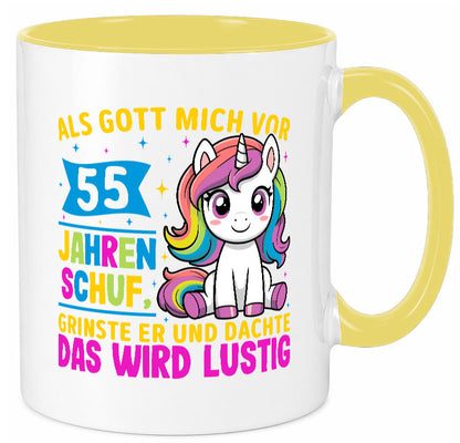 55. Geburtstag | Als Gott mich schuf 40 Jahre v2 lustiger Spruch Geschenk