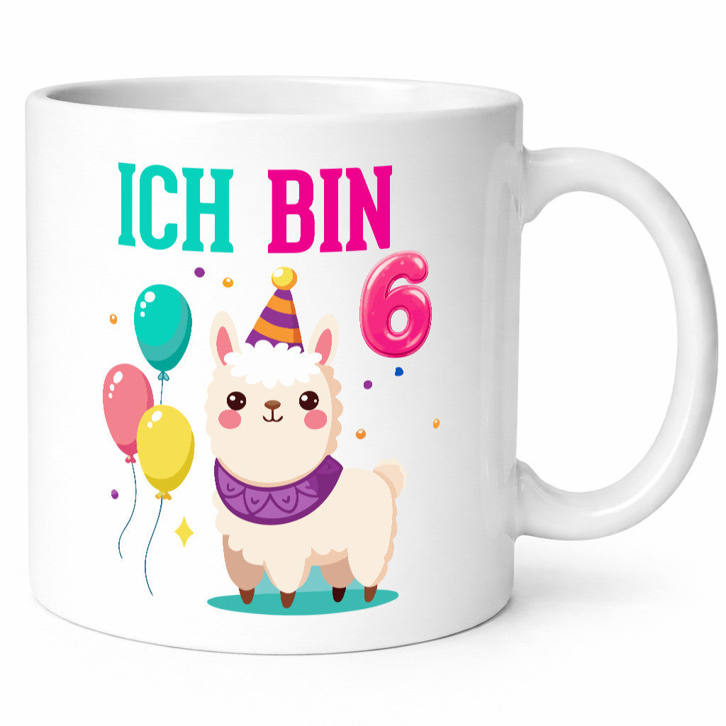 6. Geburtstag | 6 Jahre Lama Alpaka lustiger Spruch Geschenk Geschenkidee Tasse