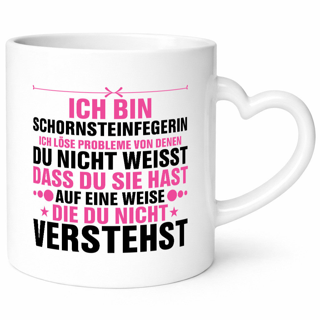 Löse Probleme: Schornsteinfegerin | Kaminkehrer v2 Humor Geschenkidee Tasse