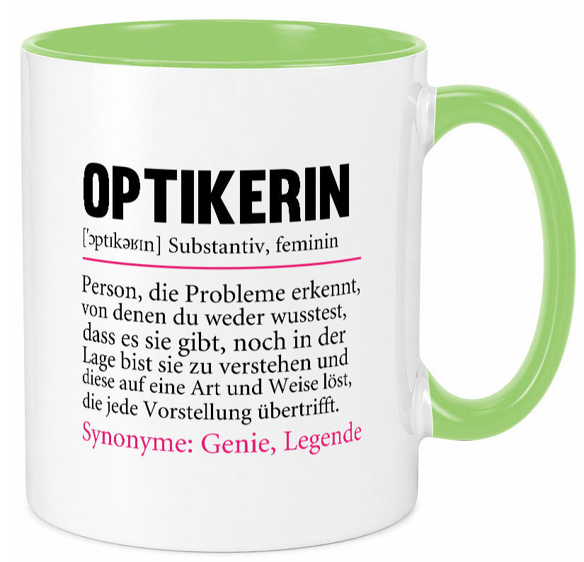 Optikerin | Spruch Humor Beruf Augenoptik Arbeit Kollegen Büro Geschenkidee