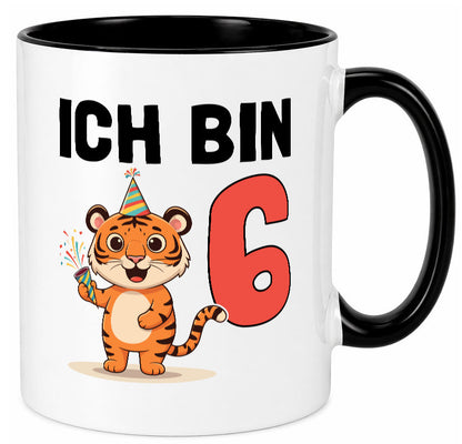 6. Geburtstag | 6 Jahre Tiger lustiger Spruch Geschenk Geschenkidee Tasse
