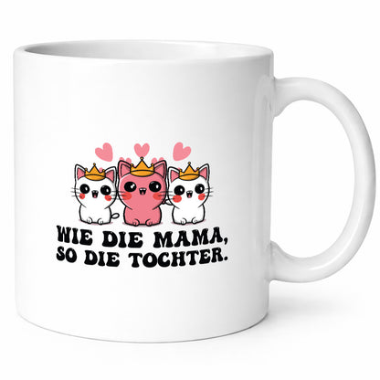 Wie die Mama, so Tochter | Katze Katzenbabies Geschenkidee Familie Humor Tasse