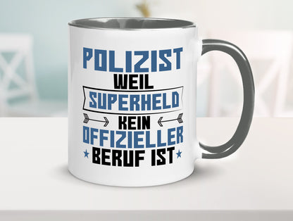 Superheld Polizist | Polizei lustiger Spruch Geschenk Humor Geschenkidee Tasse