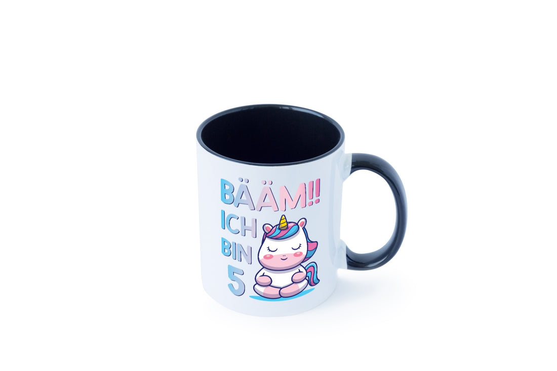 Baam!! Ich bin 5 | Einhorn Geschenkidee Humor Tasse