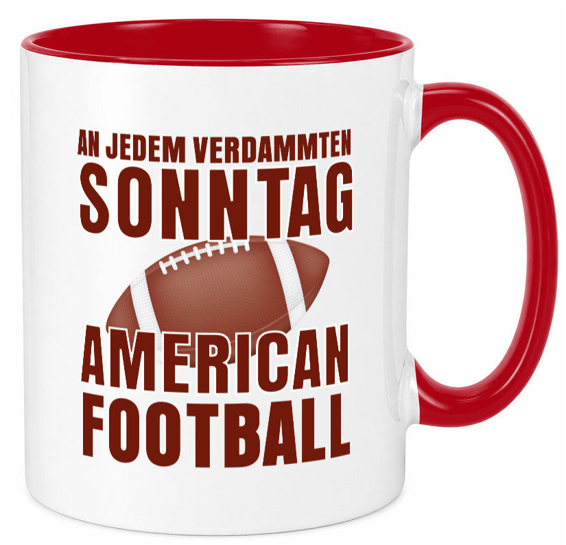 American Football | Sportfan Motiv jeden Sonntag Humor Geschenkidee Tasse