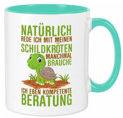 Natürlich rede ich mit Schildkröten | Schildkrötenliebhaber lustiger Spruch Tasse