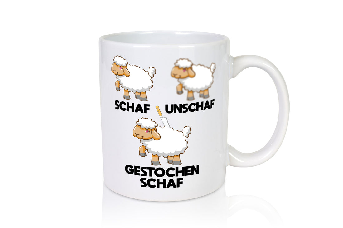 Schaf - Unschaf gestochen | Schafe lustig Humor Geschenkidee Geschenk Tasse