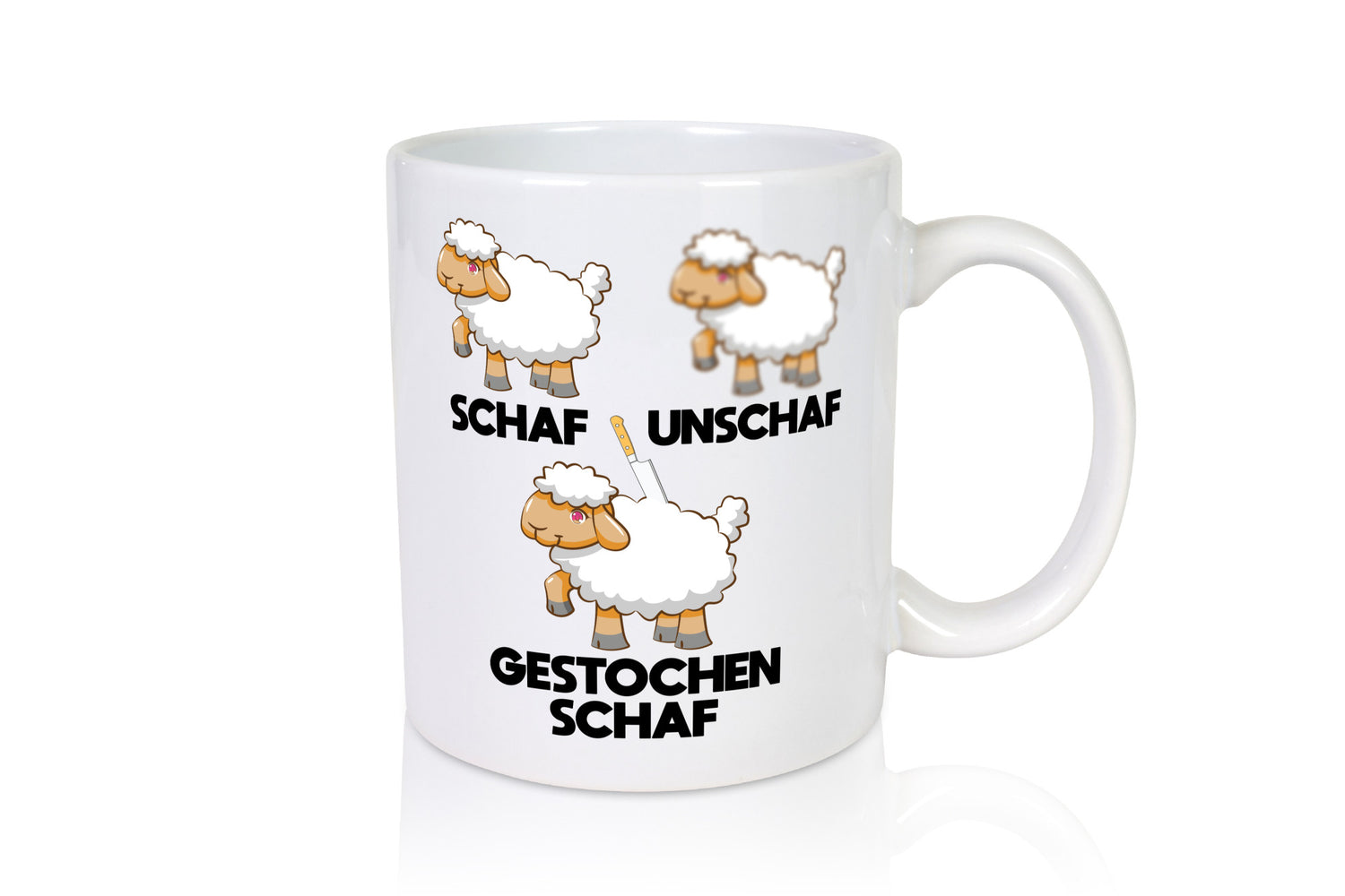 Schaf - Unschaf gestochen | Schafe lustig Humor Geschenkidee Geschenk Tasse