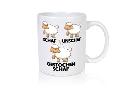 Schaf - Unschaf gestochen | Schafe lustig Humor Geschenkidee Geschenk Tasse