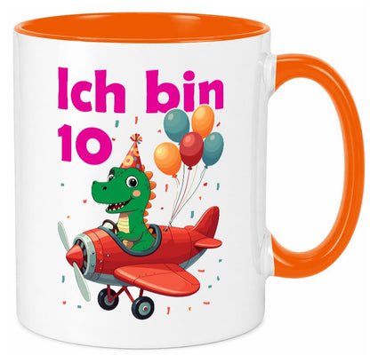10. Geburtstag | 10 Jahre Drache Flugzeug lustiger Spruch Geschenk Geschenkidee Tasse
