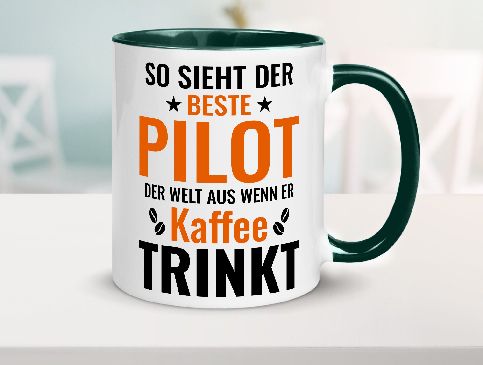 Kaffee trinkt: Pilot | Flugzeug Piloten lustiger Spruch Geschenk Humor