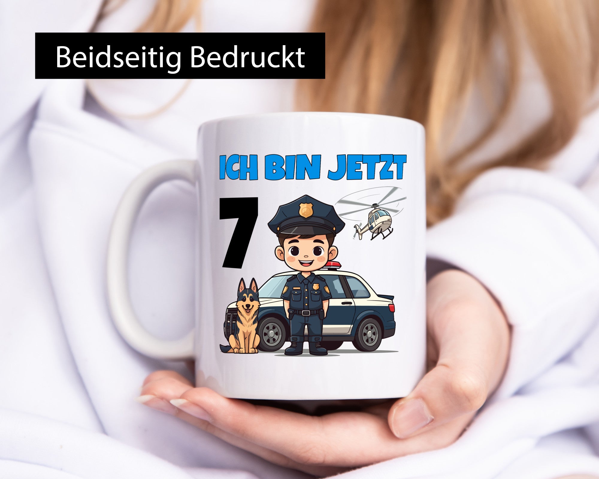 7. Geburtstag | 7 Jahre Polizei Kind Polizeiauto Humor Geschenkidee Tasse