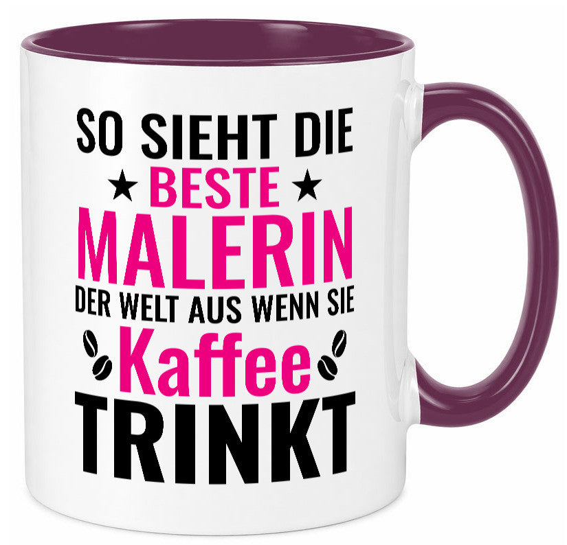 Kaffee trinkt: Malerin | Malerinnen lustiger Spruch Geschenk Humor Geschenkidee Tasse