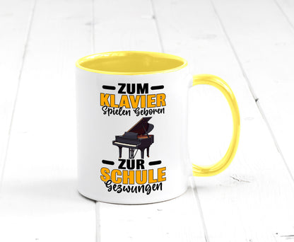 Zum Klavier spielen geboren zur Schule gezwungen v2 lustiger Spruch Geschenk