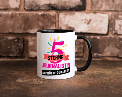 5 Sterne Journalist geprüfte Qualität Humor Geschenkidee Tasse