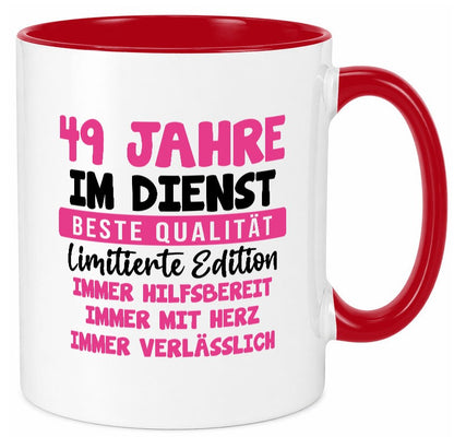 49 Jahre im Dienst | Jubiläum Arbeit v10 lustig Kollegen Büro Geschenk Tasse