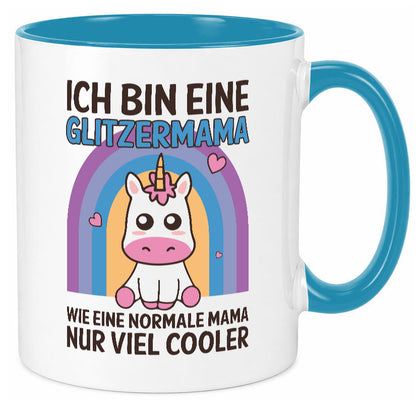 Glitzermama, wie normal, nur cooler | Einhorn Geschenkidee Familie Humor Tasse