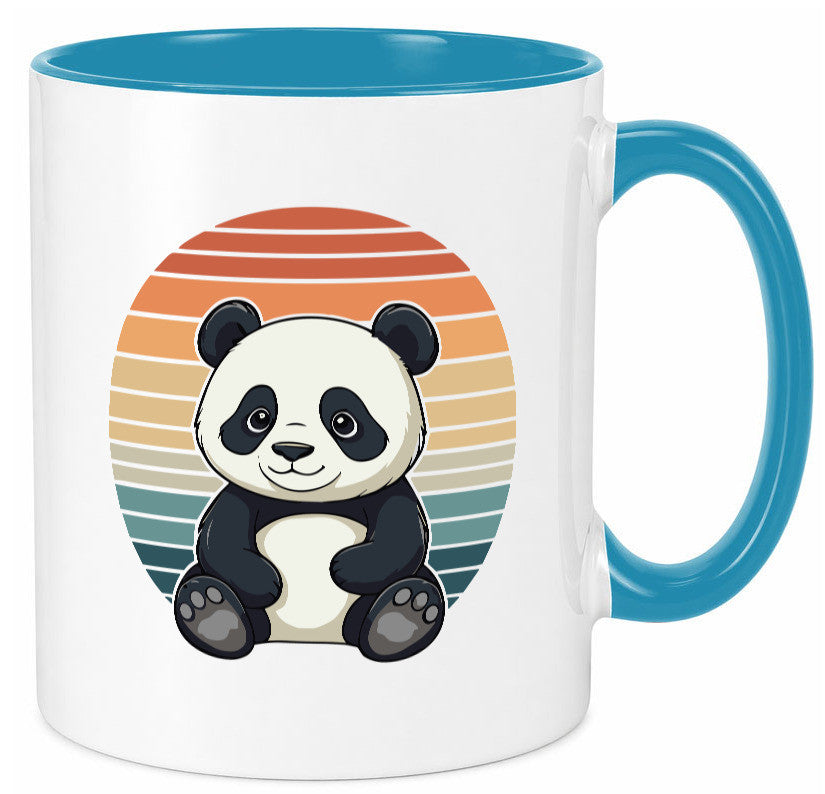 Panda Bär | Retro Vintage sunset v2 lustiger Spruch Geschenk Humor Geschenkidee Tasse