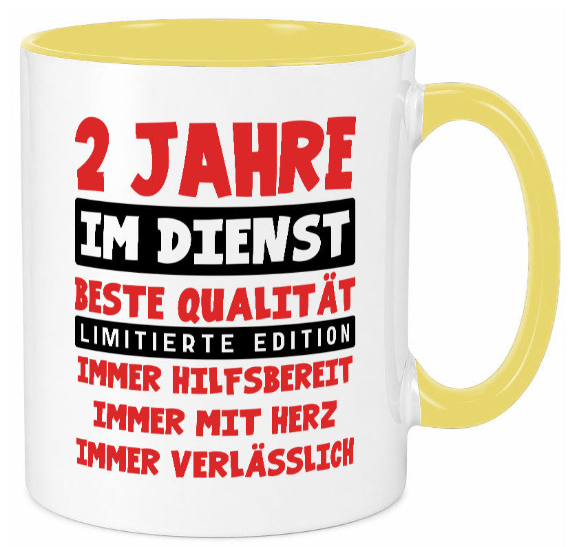2 Jahre im Dienst | Jubiläum Arbeit v9 Humor Kollegen Büro Geschenkidee Tasse