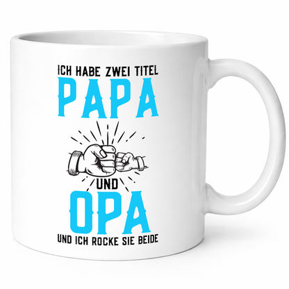 Papa und Opa | zwei Titel Rocke sie Beide Humor Familie Geschenkidee Tasse