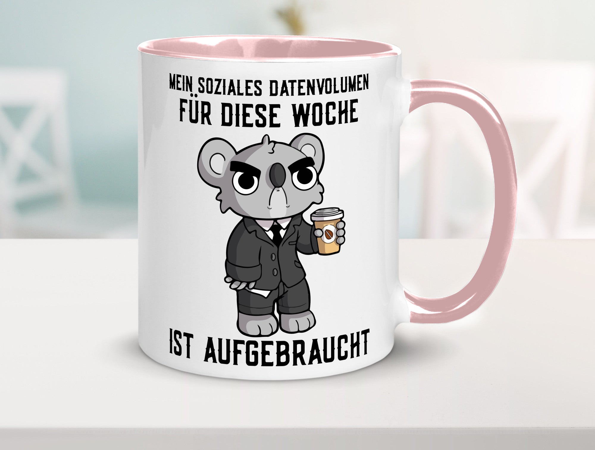 Soziales Datenvolumen | wütender Bär Einzelgänger Nerd Geschenkidee Humor Tasse