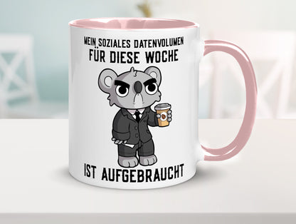 Soziales Datenvolumen | wütender Bär Einzelgänger Nerd Geschenkidee Humor Tasse