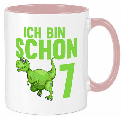 7. Geburtstag | 7 Jahre Dino Dinosaurier Humor Geschenkidee Tasse