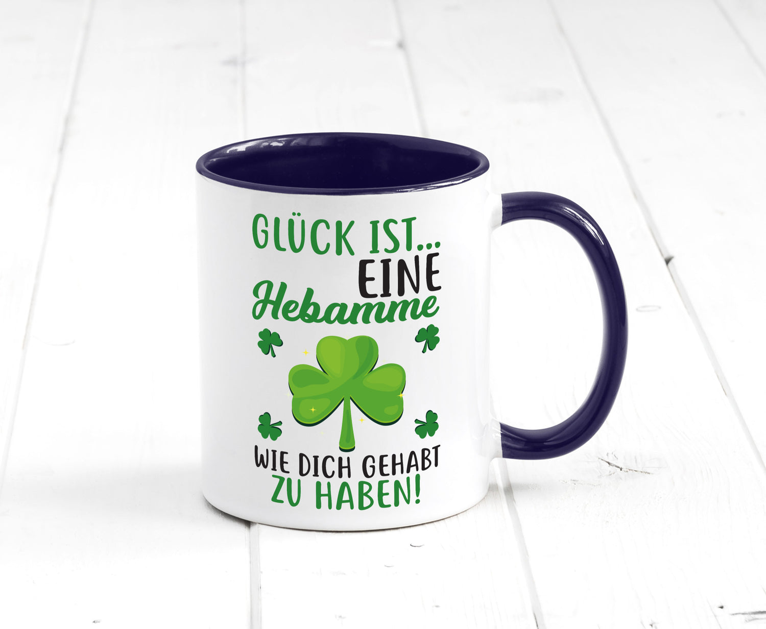 Hebamme Dankeschön | Dankes Tasse Kleeblätter Glück Humor Geschenkidee