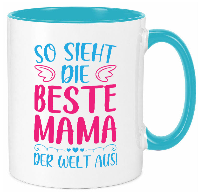 Beste Mama der Welt | Herzchen Geschenk Familie Geschenkidee lustiger Spruch Tasse