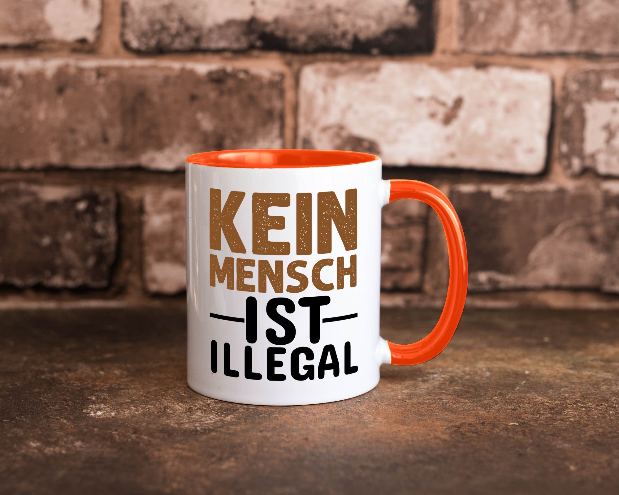 Kein Mensch ist illegal | Spruch Gleichberechtigung Humor Geschenkidee Tasse