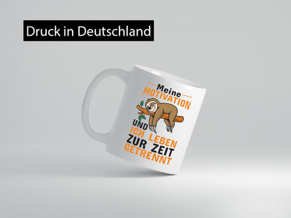 Keine Motivation | Faultier Tasse Büro Humor faul Geschenk Arbeit Kollegen