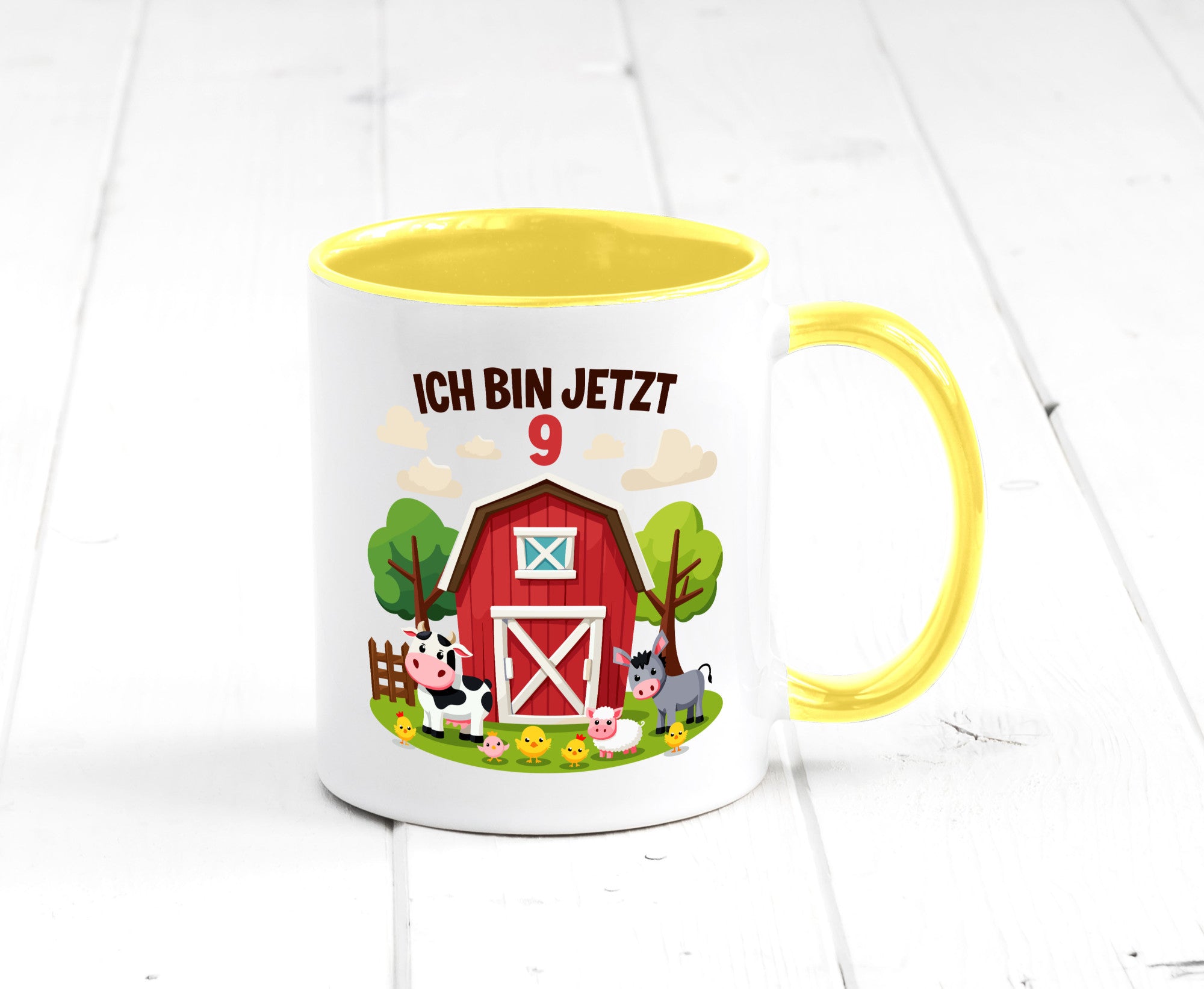 9. Geburtstag | 8 Jahre Bauernhof und Tiere Humor Geschenkidee Tasse