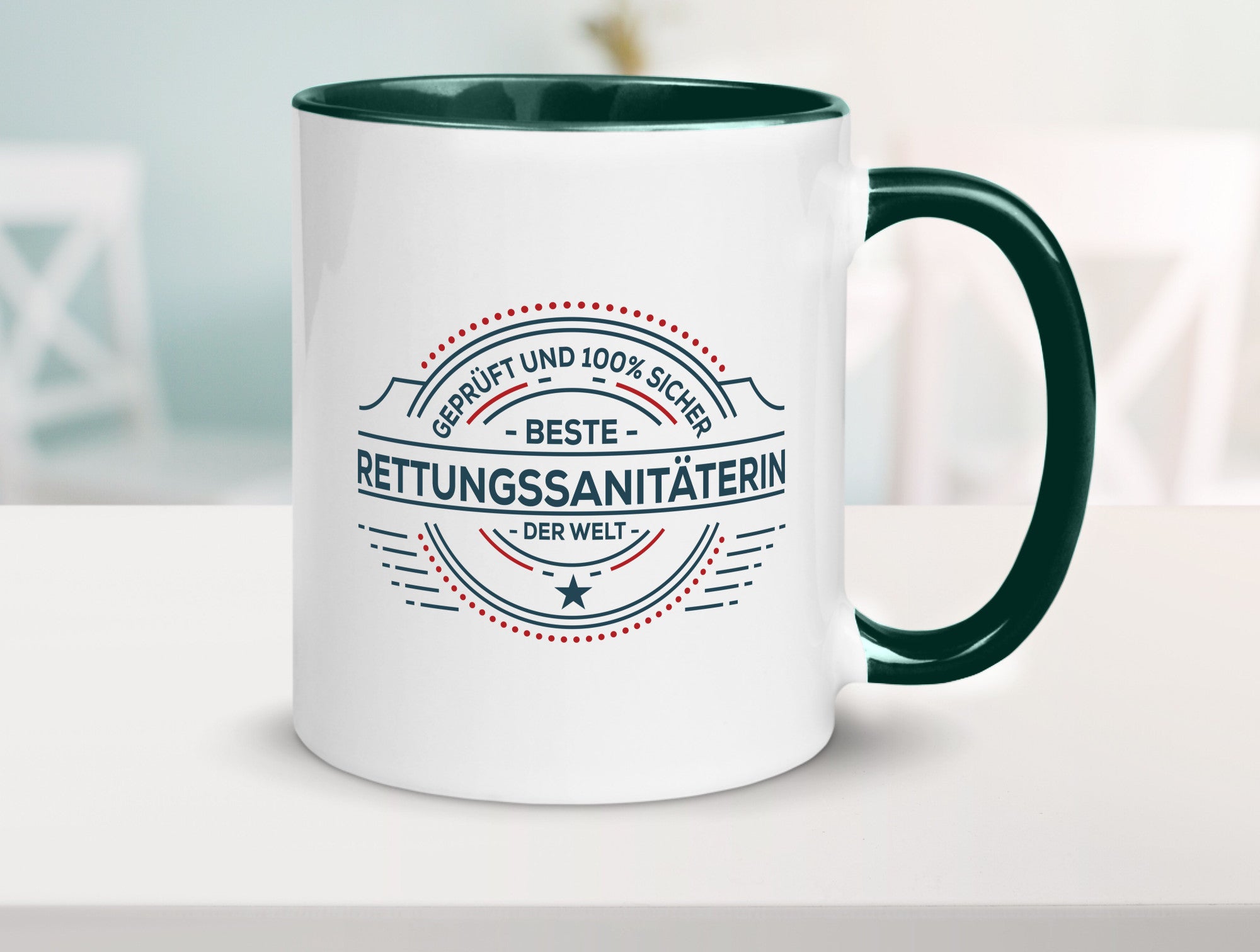Geprüft und sicher: Rettungssanitäterin | Sanitäter Geschenkidee Humor Tasse