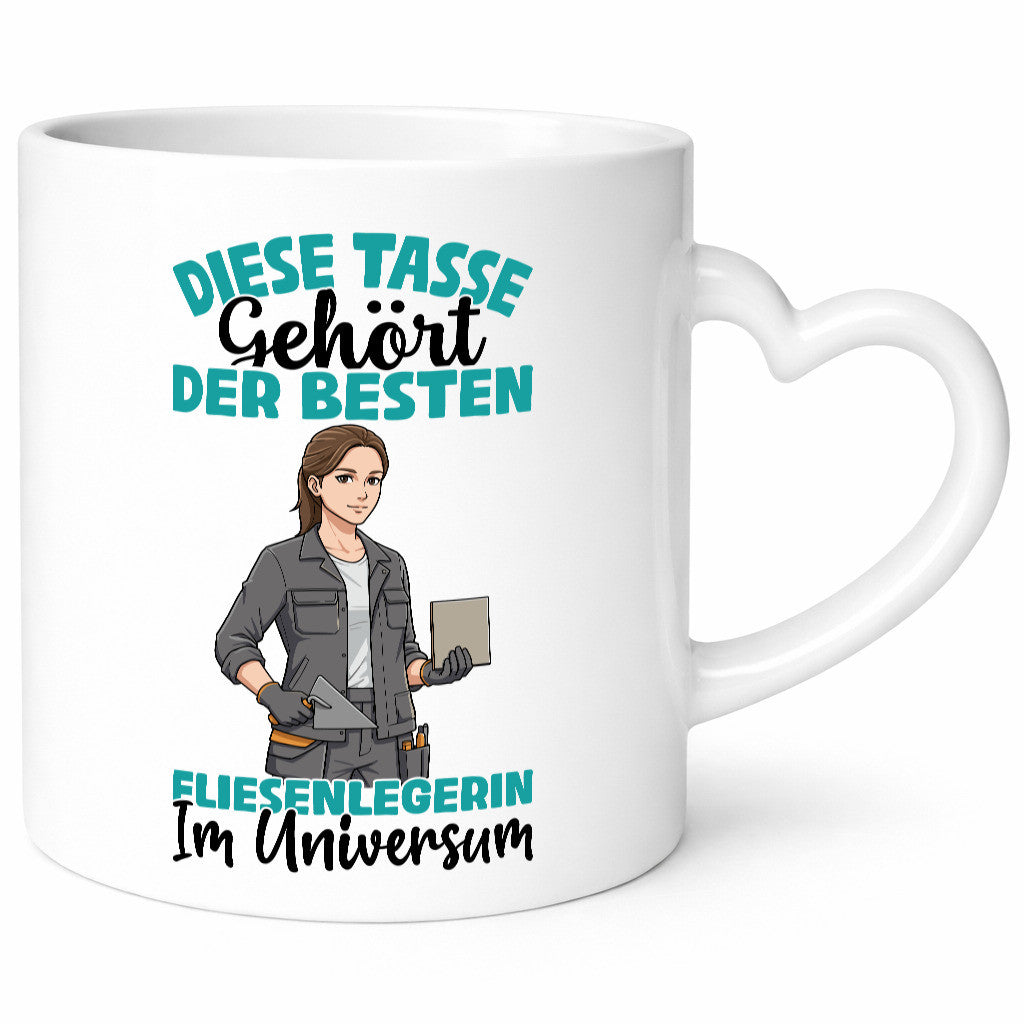 Im Universum: Fliesenlegerin | Fliesenlegen Bau Geschenkidee Humor Tasse