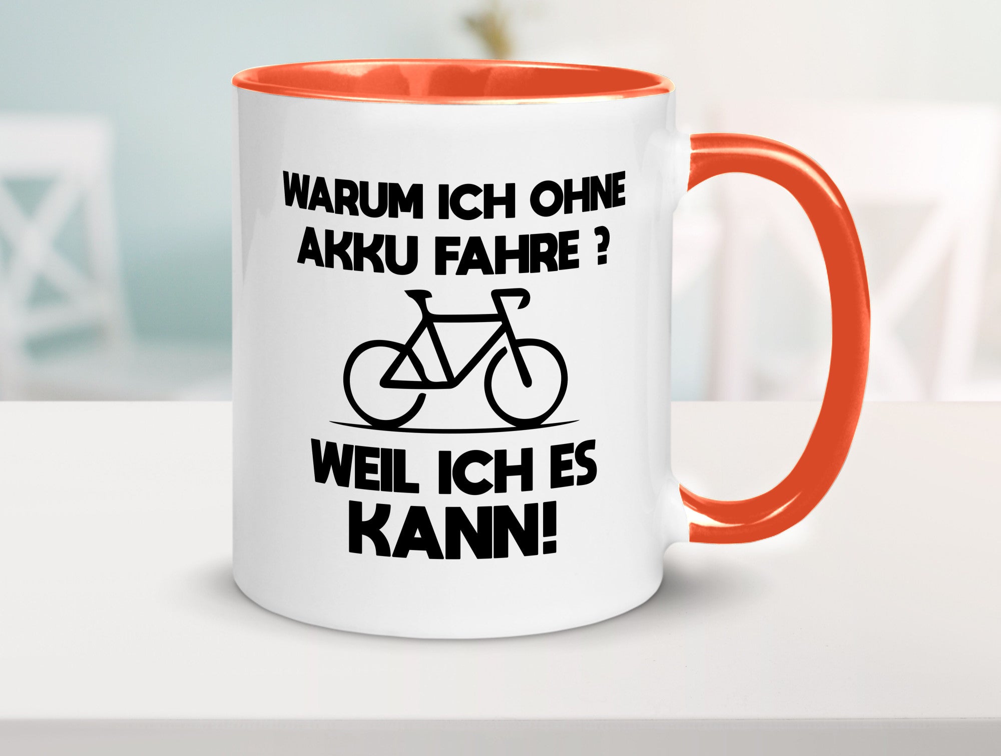 Warum ich ohne Akku fahre weil ichs kann | Radfahren Geschenk Humor