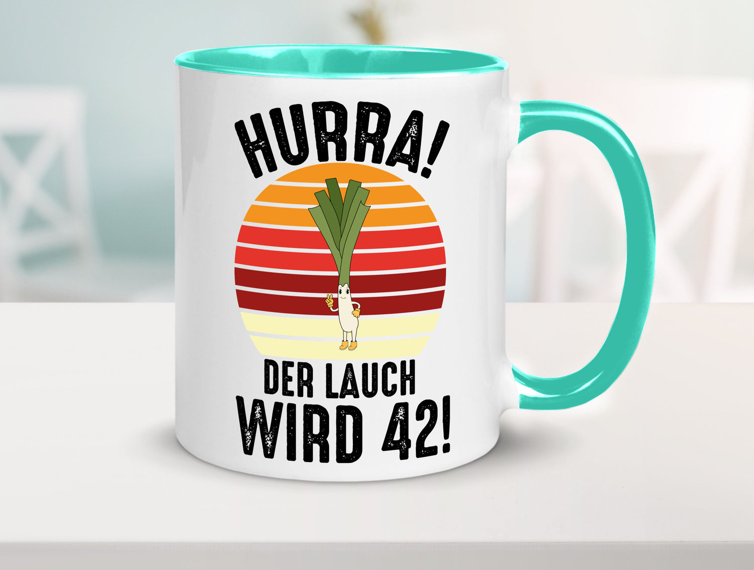 Hurra der lauch wird 42 | 42. Geburtstag Ehrentag Humor Geschenkidee Tasse