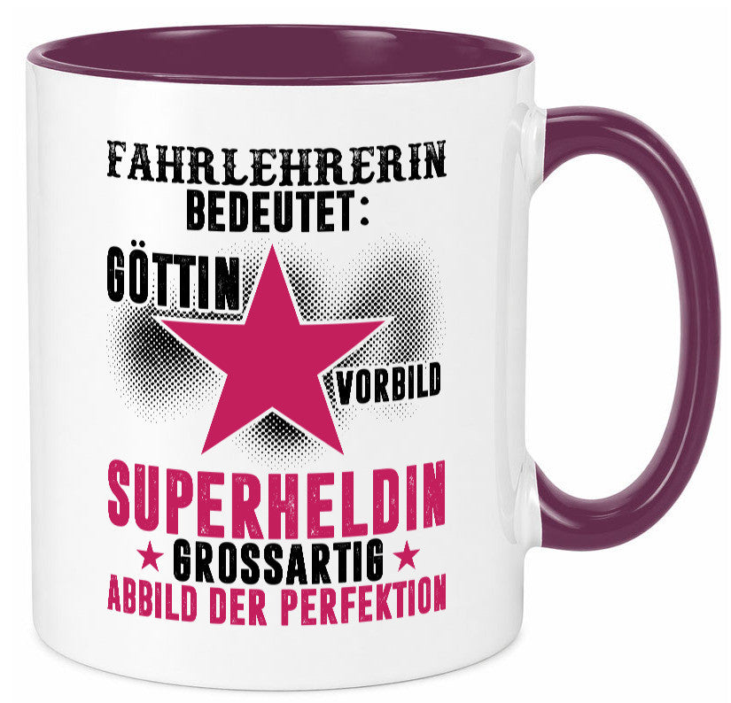 Bedeutung von Fahrlehrerin| Fahrschule lustiger Spruch Geschenk Humor Tasse
