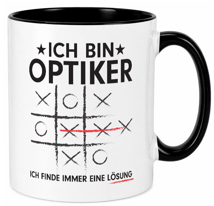 Löse Probleme: Optiker | Augenoptiker Geschenkidee Humor Tasse