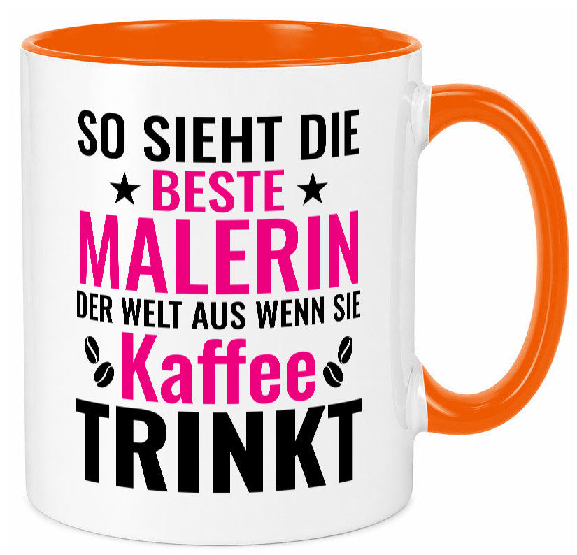 Kaffee trinkt: Malerin | Malerinnen lustiger Spruch Geschenk Humor Geschenkidee Tasse