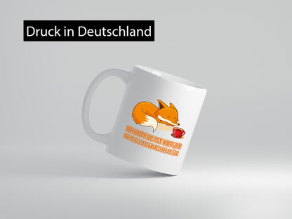 Kaffee kaputt | Morgenmuffel Tasse Fuchs müde lustig Humor Geschenkidee Geschenk