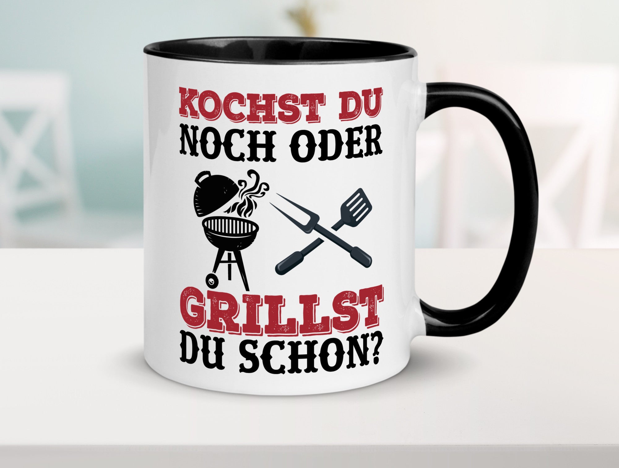 Grillst du schon? | Spruch Tasse Grillen Männer Geschenkidee Humor