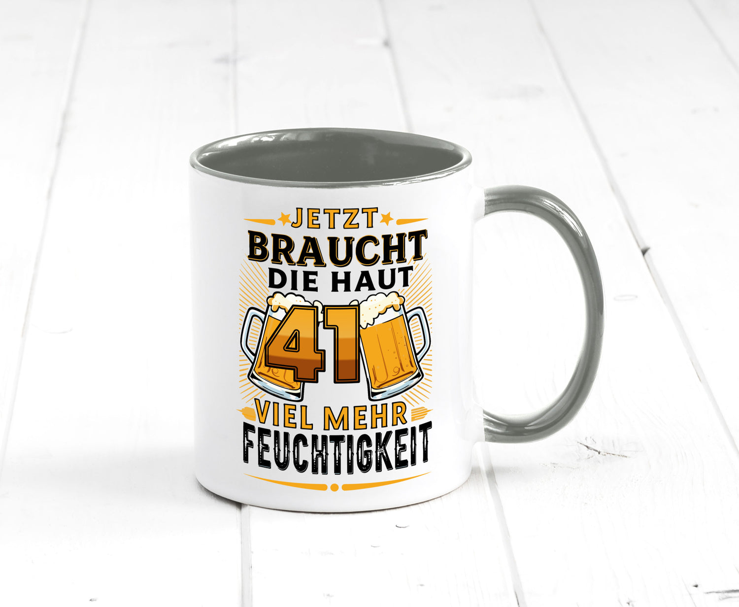 41 braucht die haut mehr Feuchtigkeit | 41. Geburtstag Geschenkidee Humor Tasse