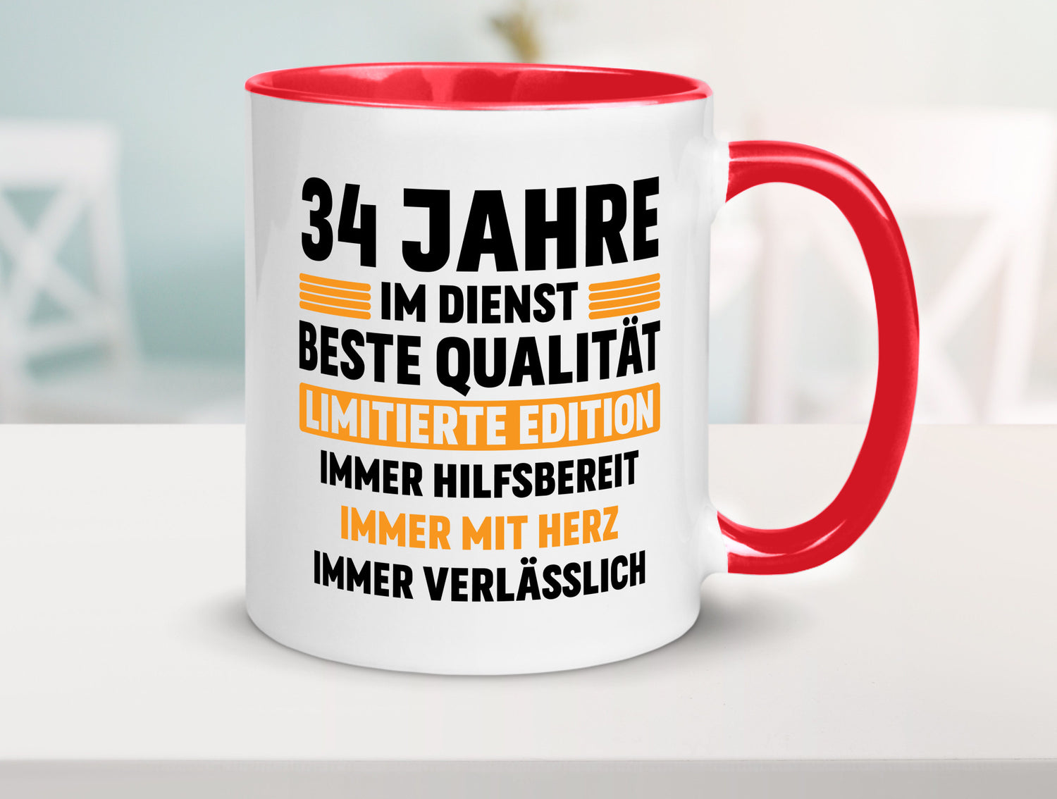34 Jahre im Dienst | Jubiläum Arbeit v2 Humor Kollegen Büro Geschenkidee Tasse