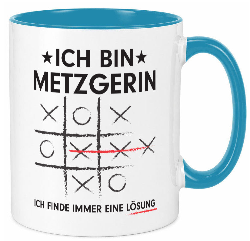 Löse Probleme: Metzgerin | Fleischerin Humor Geschenkidee Tasse