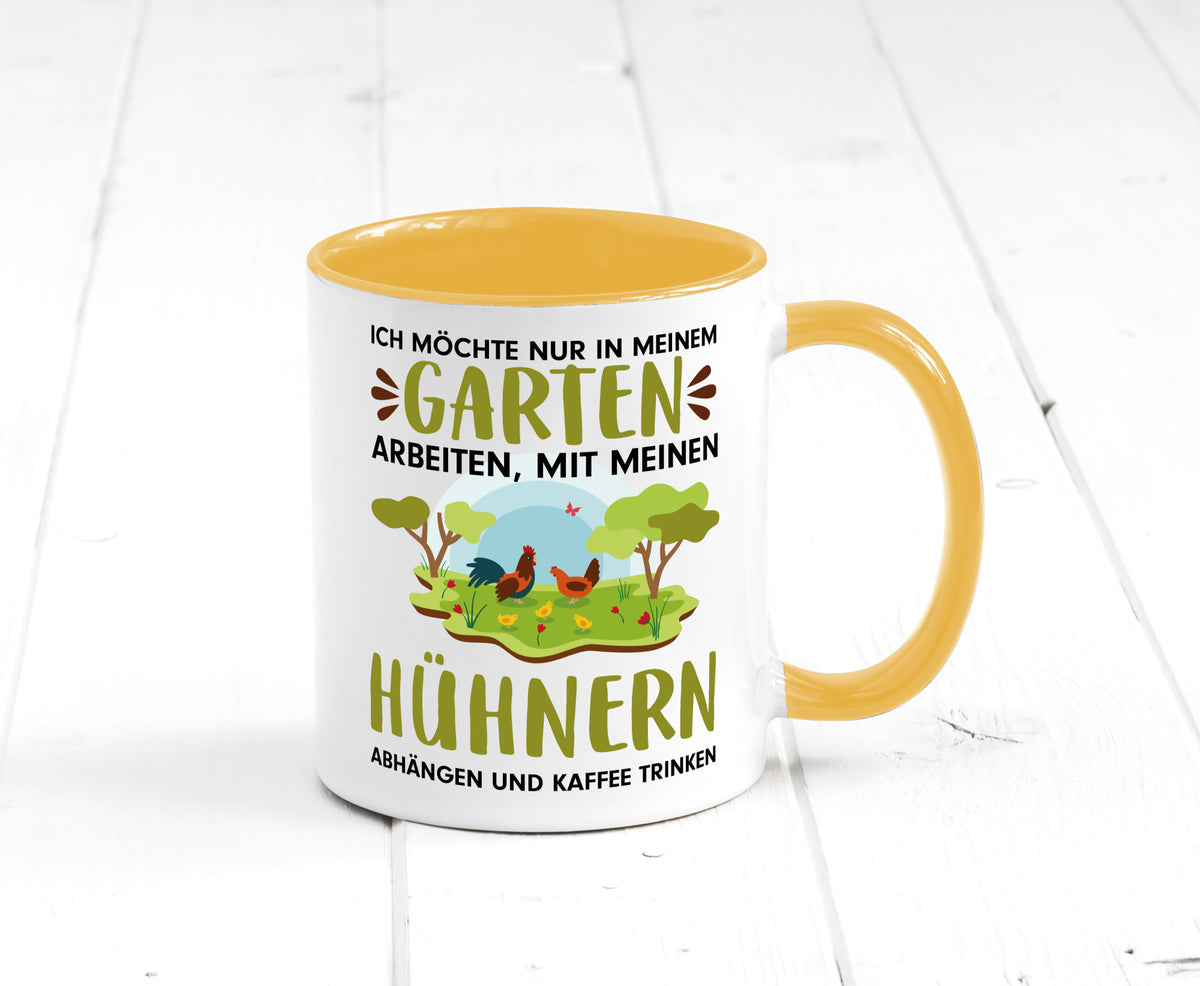 Garten Hühner | Gartenarbeit Tasse Bauernhof Spruch lustiger Geschenk Arbeit