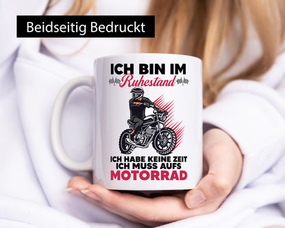 Rentner muss aufs Motorrad | Ruhestand lustig Jubiläum Geschenk Tasse