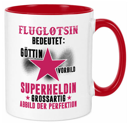 Bedeutung von Fluglotsin | Flughafen Flugverkehr Geschenkidee Humor Tasse